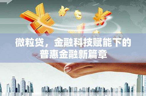竹南微粒贷，金融科技赋能下的普惠金融新篇章