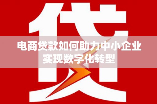 竹南电商贷款如何助力中小企业实现数字化转型