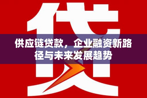 竹南供应链贷款，企业融资新路径与未来发展趋势