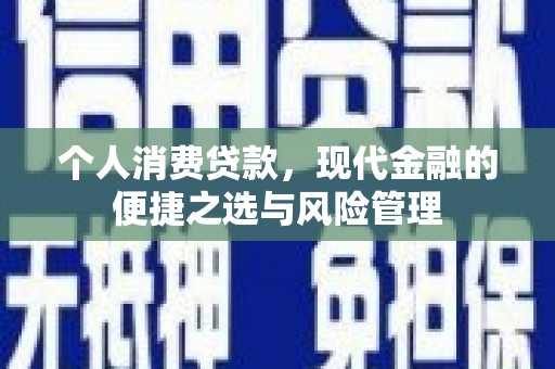 竹南个人消费贷款，现代金融的便捷之选与风险管理