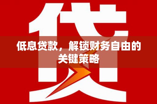 竹南低息贷款，解锁财务自由的关键策略