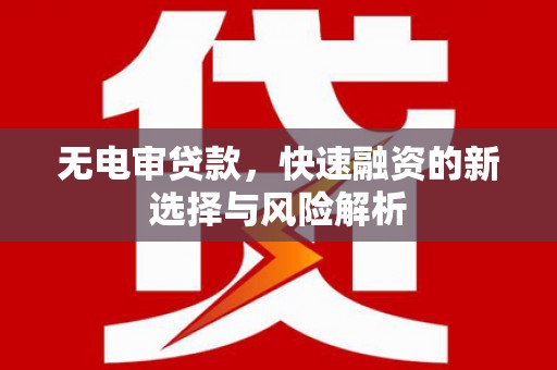 竹南无电审贷款，快速融资的新选择与风险解析