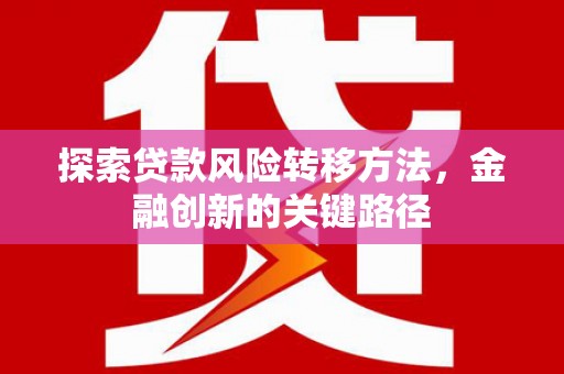 竹南探索贷款风险转移方法，金融创新的关键路径