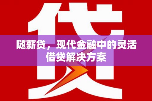 竹南随薪贷，现代金融中的灵活借贷解决方案