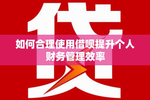 竹南如何合理使用借呗提升个人财务管理效率
