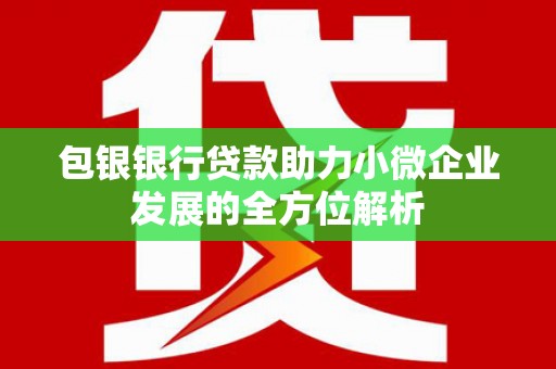 竹南包银银行贷款助力小微企业发展的全方位解析