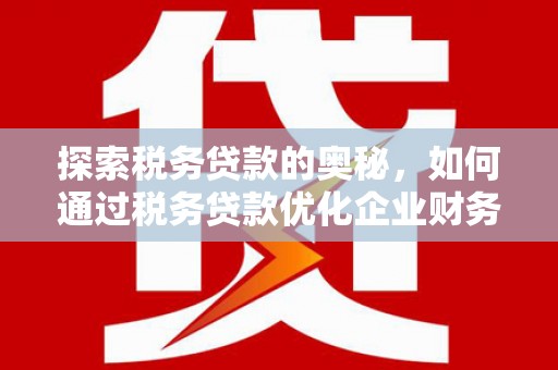竹南探索税务贷款的奥秘，如何通过税务贷款优化企业财务