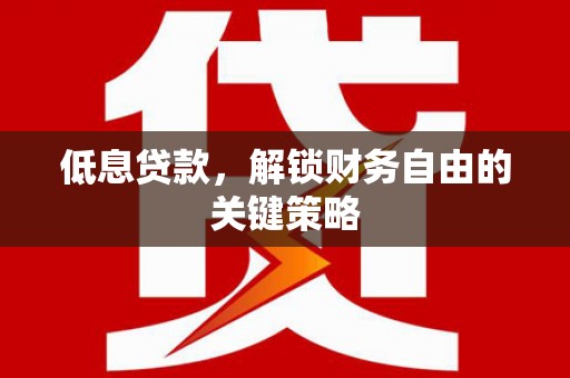 竹南低息贷款，解锁财务自由的关键策略