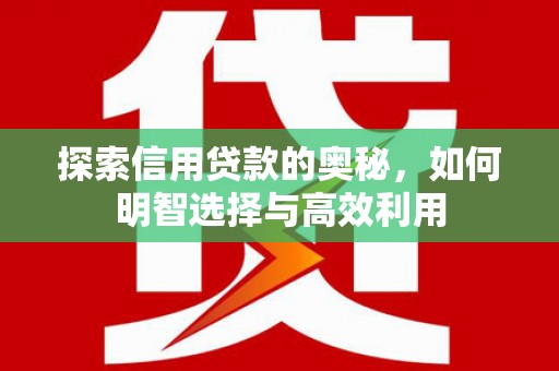 竹南探索信用贷款的奥秘，如何明智选择与高效利用